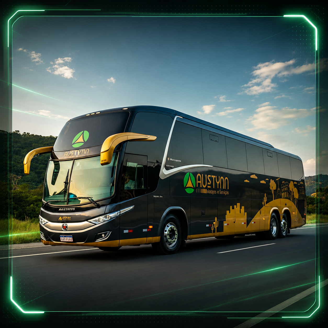 Ônibus executivo Austynn na estrada