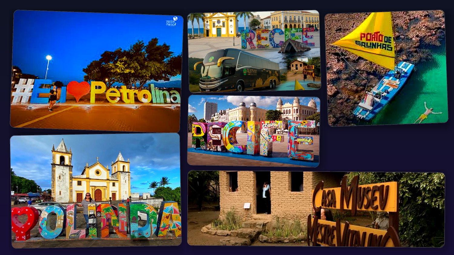 Destinos atendidos pela Austynn em Pernambuco — Recife, Olinda, Petrolina, Porto de Galinhas e Caruaru
